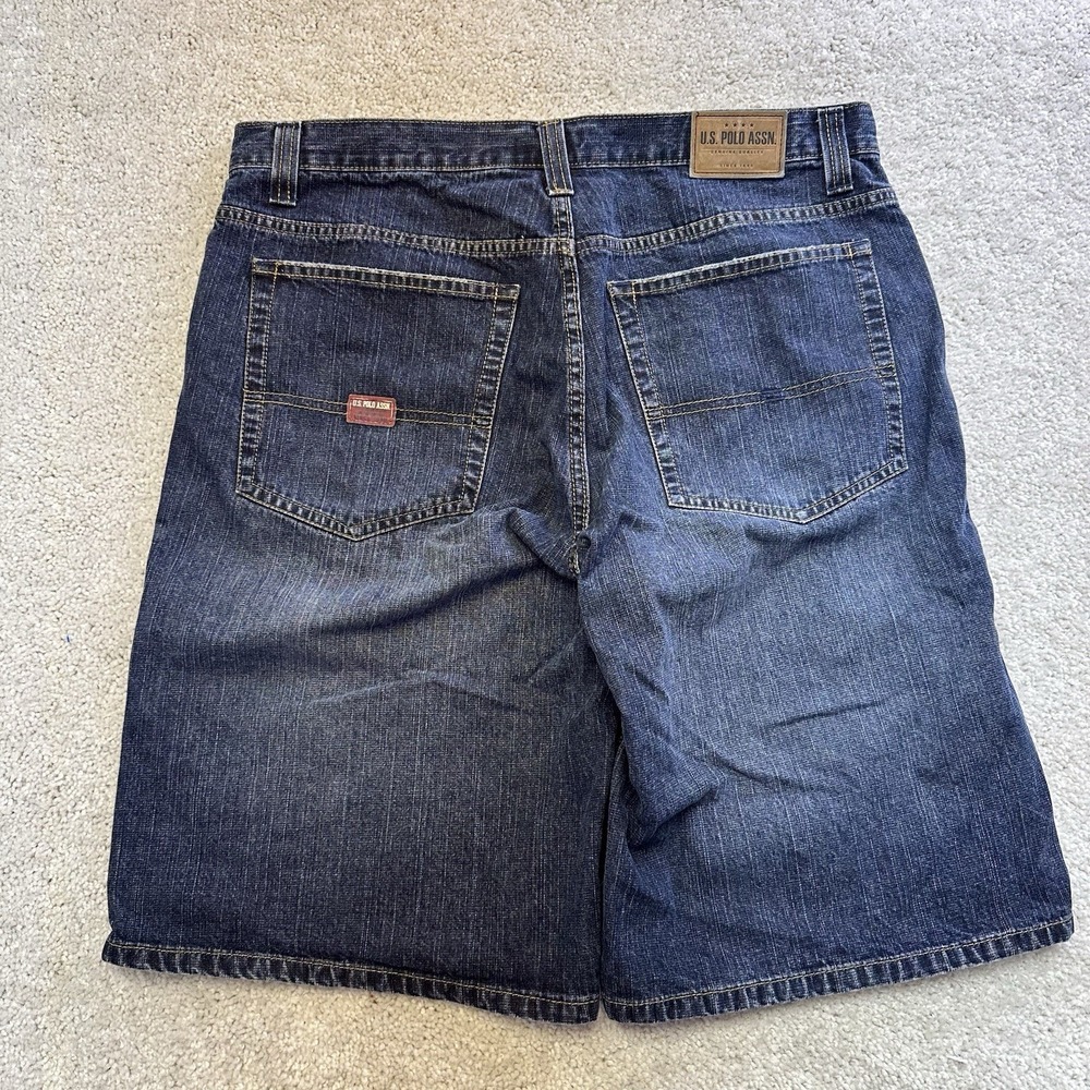 Vtg US Polo Assn Jean Shorts Mens 36 Baggy Skate Grunge Jorts y2k